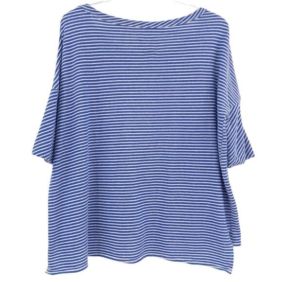 Chaser Striped Boxy Pullover In Vacation Stripe Blue Women's S Oversized Hi-Low - Picture 2 of 9